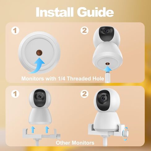 حامل شاشة الطفل المطور - حامل كاميرا الطفل العالمي القابل للتعديل من أجل Hello Baby، Nanit Pro، بصريات الرضع، VTech ومعظم شاشات الأطفال، حامل شاشة ذراع قابل للفصل، حامل مرن لسرير الأطفال in Kuwait