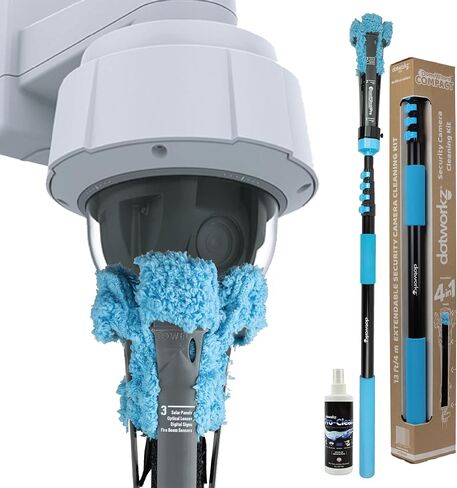 مجموعة تنظيف كاميرا الأمان DomeWizard™ مقاس 25 بوصة مع عمود من ألياف الكربون بدرجة احترافية - منظف العدسات للكاميرات القبة، وPTZ، والقبة الصغيرة والكاميرات الرصاصية - قفاز من الألياف الدقيقة قابل لإعادة الاستخدام + محلول تنظيف 8 أونصة in Saudi Arabia