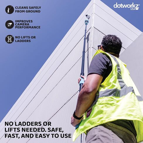 مجموعة تنظيف كاميرا الأمان DomeWizard™ مقاس 25 بوصة مع عمود من ألياف الكربون بدرجة احترافية - منظف العدسات للكاميرات القبة، وPTZ، والقبة الصغيرة والكاميرات الرصاصية - قفاز من الألياف الدقيقة قابل لإعادة الاستخدام + محلول تنظيف 8 أونصة in Saudi Arabia
