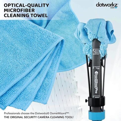 مجموعة تنظيف كاميرا الأمان DomeWizard™ مقاس 25 بوصة مع عمود من ألياف الكربون بدرجة احترافية - منظف العدسات للكاميرات القبة، وPTZ، والقبة الصغيرة والكاميرات الرصاصية - قفاز من الألياف الدقيقة قابل لإعادة الاستخدام + محلول تنظيف 8 أونصة in Saudi Arabia