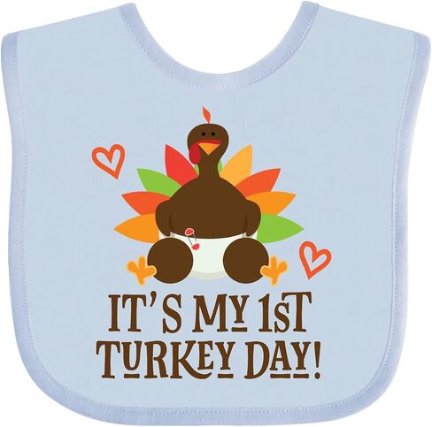 inktastic 1st Turkey Day Thanksgiving Baby Bib in Saudi Arabia