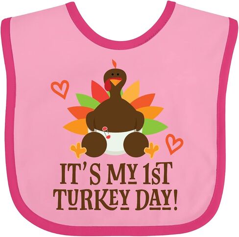 inktastic 1st Turkey Day Thanksgiving Baby Bib in Saudi Arabia