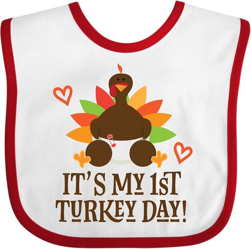 inktastic 1st Turkey Day Thanksgiving Baby Bib in Saudi Arabia