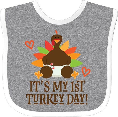 inktastic 1st Turkey Day Thanksgiving Baby Bib in Saudi Arabia