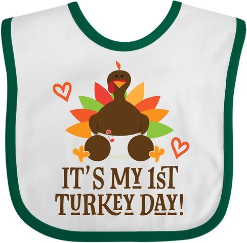 inktastic 1st Turkey Day Thanksgiving Baby Bib in Saudi Arabia