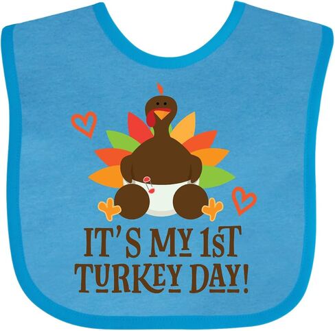 inktastic 1st Turkey Day Thanksgiving Baby Bib in Saudi Arabia