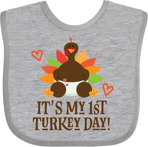 inktastic 1st Turkey Day Thanksgiving Baby Bib in Saudi Arabia