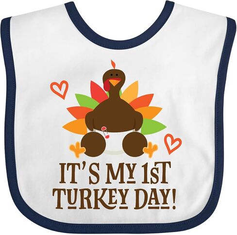 inktastic 1st Turkey Day Thanksgiving Baby Bib in Saudi Arabia
