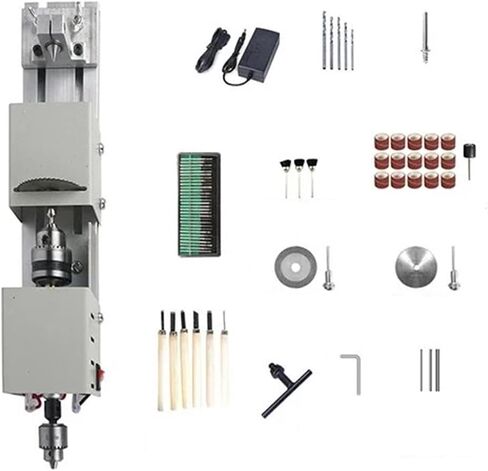 Tool Lathe Standard 未处理 Mini Wood Lathe Machine Woodworking Pearl Lathe Grinding Polishing Beads Wood Drill Rotary Tool 12-24V Speed Adjustable(Group 2) in Saudi Arabia