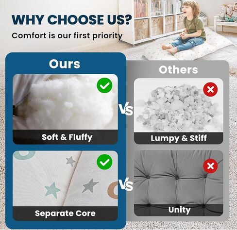 BlueWood Cushion for Climbing Arch, Montessori Philosophy Soft and Non-Slip Pillow for Kids, Pikler Cushion for Reading, Playing, Games, Parties (Pearl) in Kuwait