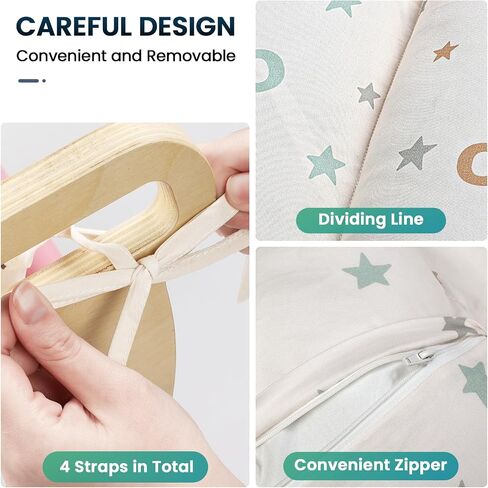 BlueWood Cushion for Climbing Arch, Montessori Philosophy Soft and Non-Slip Pillow for Kids, Pikler Cushion for Reading, Playing, Games, Parties (Pearl) in Kuwait