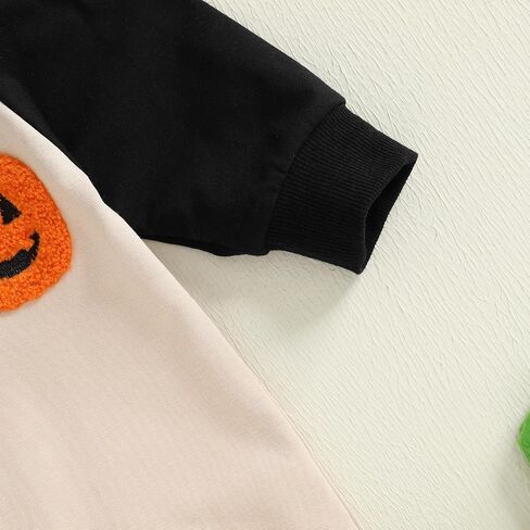 Bagilaanoe Newborn Baby Boy Halloween Outfit Pumpkin Boo Embroidery Long Sleeve Romper One Piece Jumpsuit Clothes in Saudi Arabia