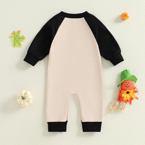 Bagilaanoe Newborn Baby Boy Halloween Outfit Pumpkin Boo Embroidery Long Sleeve Romper One Piece Jumpsuit Clothes in Saudi Arabia