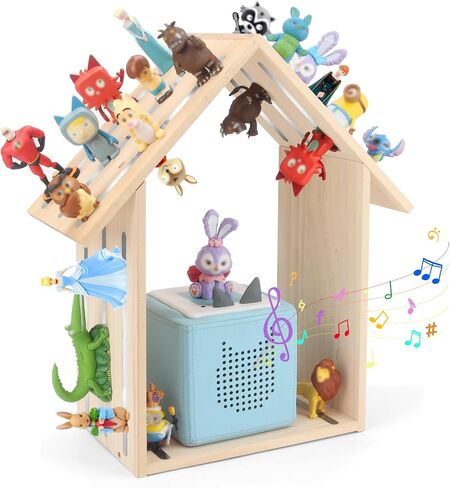 House for Tonies Box Storage Organizer Shelf Holder for 40 Tonie Figures | House for TonieBox 1/2 Display Stand for Tonie Characters DIY with 40Pcs Magnetic Adhesive Metal Plate in Saudi Arabia