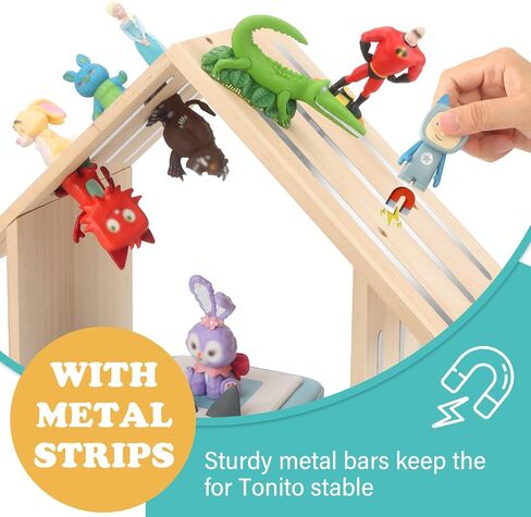 House for Tonies Box Storage Organizer Shelf Holder for 40 Tonie Figures | House for TonieBox 1/2 Display Stand for Tonie Characters DIY with 40Pcs Magnetic Adhesive Metal Plate in Saudi Arabia