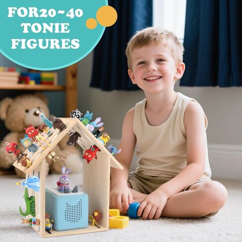 House for Tonies Box Storage Organizer Shelf Holder for 40 Tonie Figures | House for TonieBox 1/2 Display Stand for Tonie Characters DIY with 40Pcs Magnetic Adhesive Metal Plate in Saudi Arabia