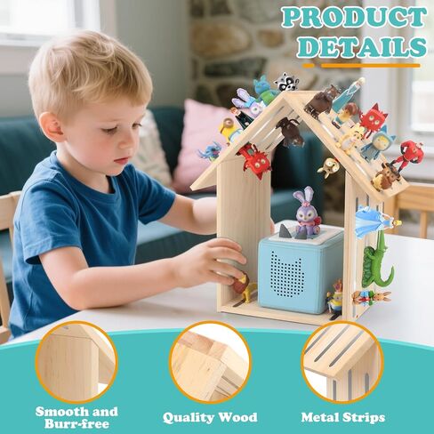 House for Tonies Box Storage Organizer Shelf Holder for 40 Tonie Figures | House for TonieBox 1/2 Display Stand for Tonie Characters DIY with 40Pcs Magnetic Adhesive Metal Plate in Saudi Arabia