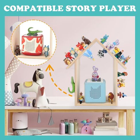 House for Tonies Box Storage Organizer Shelf Holder for 40 Tonie Figures | House for TonieBox 1/2 Display Stand for Tonie Characters DIY with 40Pcs Magnetic Adhesive Metal Plate in Saudi Arabia