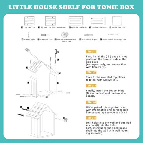 رف تخزين مغناطيسي لرف صندوق توني، منزل كبير الحجم لصندوق توني 1/2 شخصية لاعب شخصيات توني لغرفة الأطفال، مثبت على الحائط ووضع سطح المكتب in Kuwait