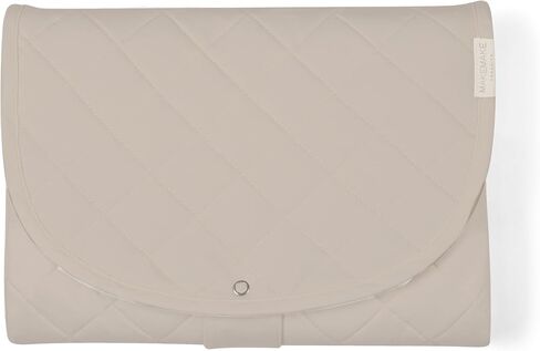 Organic Portable Changing Pad GOTS Certified Organic Cotton Fill Portable Diaper Changing Mat Diaper Clutch Changing Station Kit Compact Travel Pad (33"x34", Solid Pecan) in Saudi Arabia