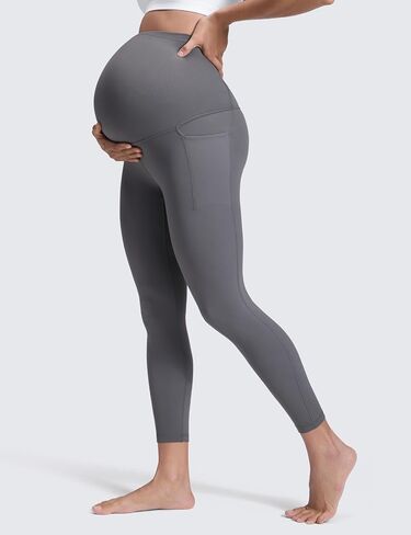 CRZ YOGA Womens Butterluxe Maternity Leggings with Pockets 25" - Soft Workout Active Yoga Pregnancy Pants Over The Belly in Saudi Arabia