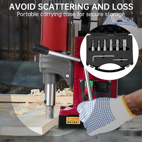 Mag Drill Press, Portable Magnetic Drill Press with 1.57" Boring Diameter, 820 RPM 1450w 2922 Lbf/13000n Power Mag Force Electric Drilling Machine for Industrial Home Improvement Metal Surface in Saudi Arabia