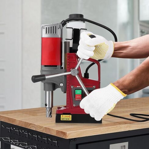 Mag Drill Press, Portable Magnetic Drill Press with 1.57" Boring Diameter, 820 RPM 1450w 2922 Lbf/13000n Power Mag Force Electric Drilling Machine for Industrial Home Improvement Metal Surface in Saudi Arabia