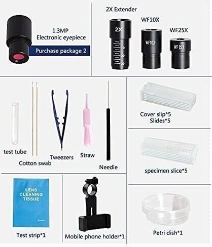 Compound Microscope for Adults & Kids - 100X-2000X High-Power Biological Students, School Lab Home Education, with Slides Set Phone Adapter in Saudi Arabia