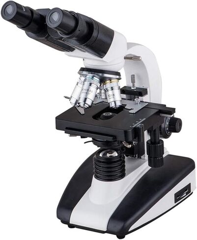 Binocular Biological Compound Microscope, 4X-100X Achromatic Lenses, WF10X Eyepieces, LED Illumination, Double-Layer Stage for Students & Education in Saudi Arabia