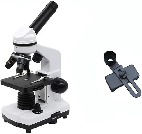 Microscope for Adults Kids Students, 40X-1600XMicroscopes, Metal-Body Dual LED Illumination, Biological Compound Monocular Kit School Lab, Homeschool w/Phone Adapter in Saudi Arabia