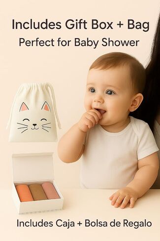 3 Pack Muslin Burp Cloths Large Set 22" by 10" 100% Organic Cotton - Absorbent and Extra Soft Baby Burping Cloth Packaged. in Saudi Arabia