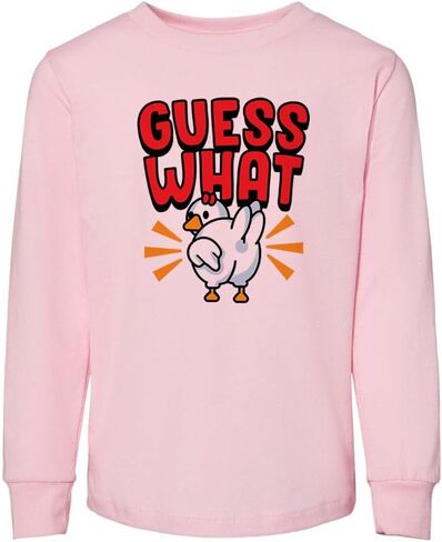 Guess What Chicken Butt Toddler Kids Long Sleeve T-Shirt in Saudi Arabia