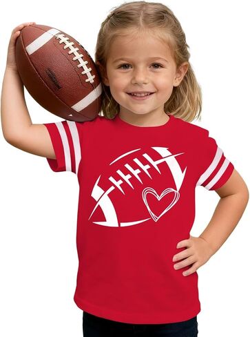 Ritatte Toddler Girl Boy Football Shirt Game Day Short Sleeve T-Shirt Kids Funny Graphic Football Fans Gifts Tees Tops in Saudi Arabia