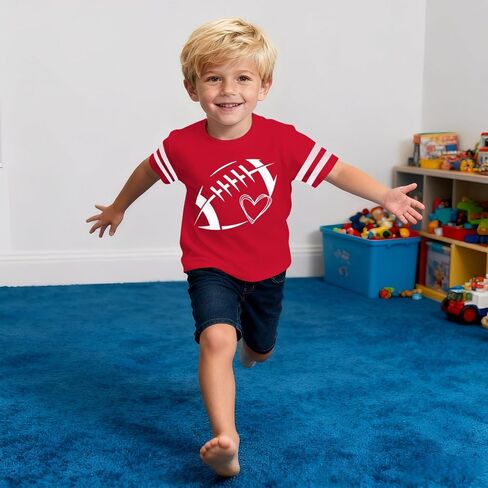 Ritatte Toddler Girl Boy Football Shirt Game Day Short Sleeve T-Shirt Kids Funny Graphic Football Fans Gifts Tees Tops in Saudi Arabia