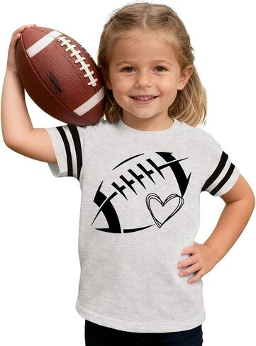 Ritatte Toddler Girl Boy Football Shirt Game Day Short Sleeve T-Shirt Kids Funny Graphic Football Fans Gifts Tees Tops in Saudi Arabia