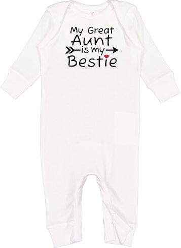 inktastic My Great Aunt Is My Bestie Baby Romper Coveralls in Saudi Arabia