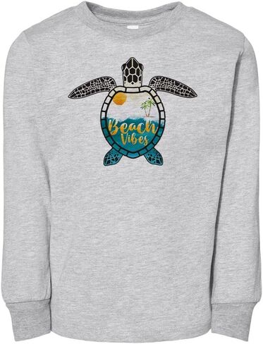 Sea Turtle Beach Vibes Toddler Kids Long Sleeve T-Shirt in Saudi Arabia