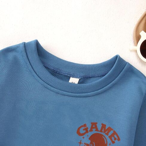 BOUTIKOME Football Game Day Sweatshirt Toddler Baby Girl Boy Football Pullover Long Sleeve Shirt Kid Sport Tops Fans Outfits in Saudi Arabia