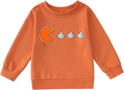 SOFEON Thanksgiving Sweatshirt Toddler Girls Boys Pumpkin Pie Whipped Cream Long Sleeve Shirts Funny Thankful Pullover Tops in Saudi Arabia