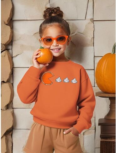 SOFEON Thanksgiving Sweatshirt Toddler Girls Boys Pumpkin Pie Whipped Cream Long Sleeve Shirts Funny Thankful Pullover Tops in Saudi Arabia