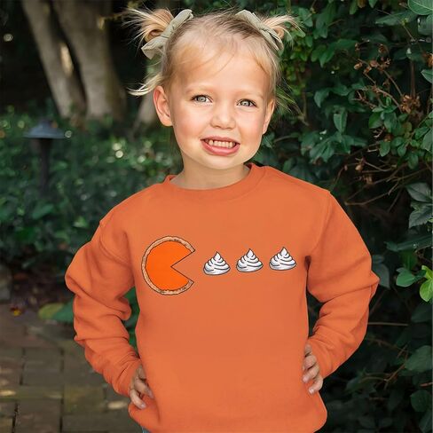 SOFEON Thanksgiving Sweatshirt Toddler Girls Boys Pumpkin Pie Whipped Cream Long Sleeve Shirts Funny Thankful Pullover Tops in Saudi Arabia