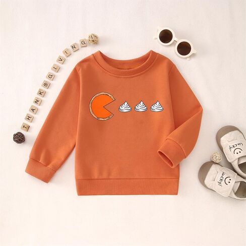 SOFEON Thanksgiving Sweatshirt Toddler Girls Boys Pumpkin Pie Whipped Cream Long Sleeve Shirts Funny Thankful Pullover Tops in Saudi Arabia