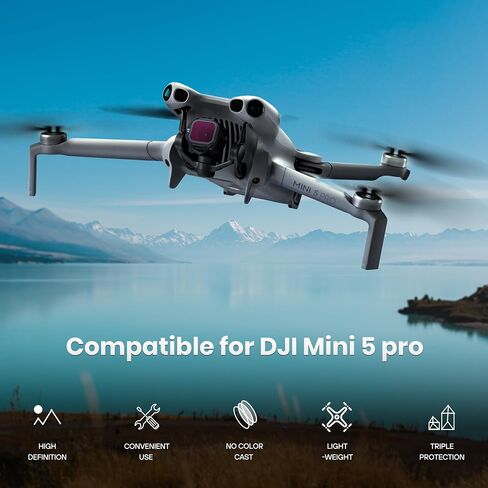 مجموعة مرشحات STARTRC لملحقات DJI Mini 5 Pro، 6 عبوات من رذاذ الانتشار الأسود/LPR/UV/ND16/64/CPL Mini 5 Pro بدون طيار، زجاج بصري عالي الدقة متعدد الطبقات in Kuwait