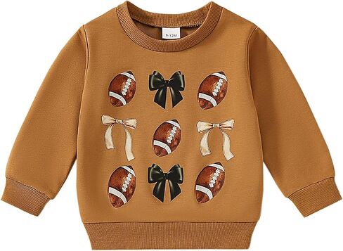 Toddler Baby Girl Football Outfit Long Sleeve Fall Sweatshirt Game Day Clothes in Saudi Arabia
