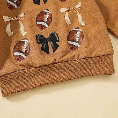 Toddler Baby Girl Football Outfit Long Sleeve Fall Sweatshirt Game Day Clothes in Saudi Arabia