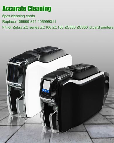 Cleaning Card Kit Fit for Zebra ZC Series ZC100 ZC150 ZC300 ZC350 ID Card Printers Daily Cleaning and Maintenance, Replace 105999-311 105999311, 5Pcs in Saudi Arabia