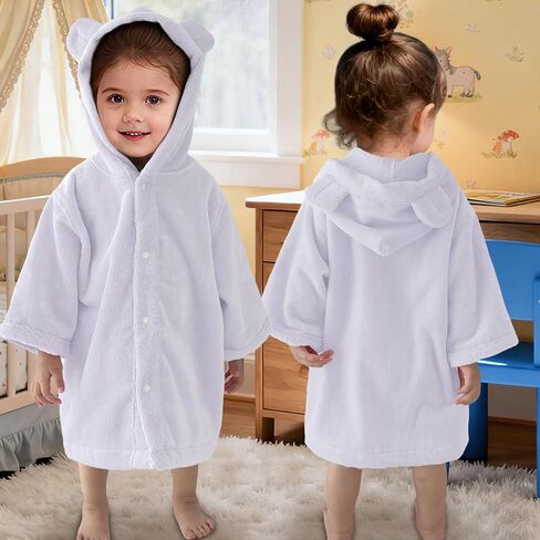 Voova & Movas Toddler Poncho Tafel with Bear Ear ، 0-3years | 100 ٪ القطن ، فائق النوفة والامتصاص | لطيف للبشرة الحساسة ، حمام ، حمام سباحة وشاطئ رداء مقنع | حديثي الولادة (الوردي) in Kuwait