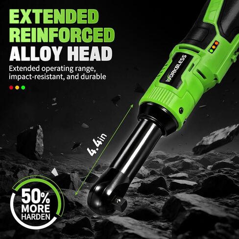 3/8" Electric Ratchet Wrench Set, 12V Cordless Ratchet, Power Socket Wrench Set with Variable Speed, 6 Sockets, LED Light, 1/4" Adapter, 1/2" Adapter, 2 x 2.0Ah Battery in Saudi Arabia