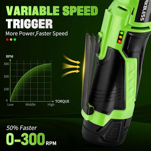 3/8" Electric Ratchet Wrench Set, 12V Cordless Ratchet, Power Socket Wrench Set with Variable Speed, 6 Sockets, LED Light, 1/4" Adapter, 1/2" Adapter, 2 x 2.0Ah Battery in Saudi Arabia