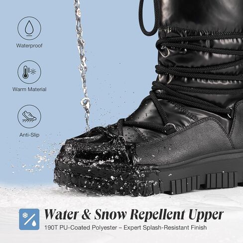 HISEA Snow Boots for Women Waterproof, Warm Fleece Lined Rain Boots for Winter Ski Cold Weather in Saudi Arabia